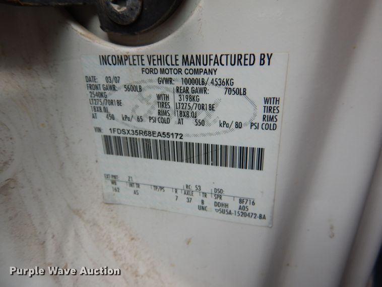 image for item DL8819 2008 Ford F350 Super Duty XL  SuperCab utility bed pickup truck