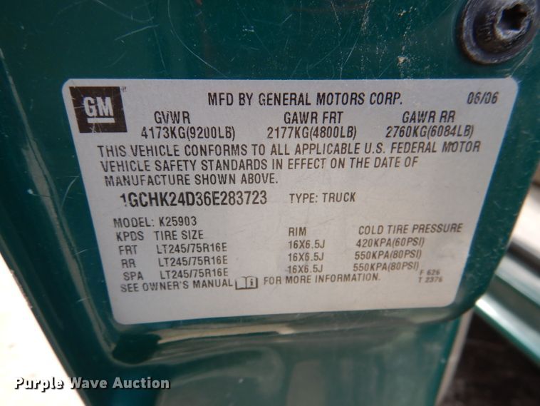 image for item DL8823 2006 Chevrolet Silverado 2500HD  pickup truck