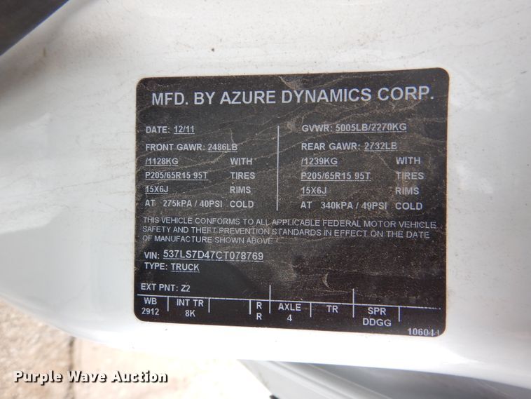 image for item DL8828 2012 Ford Transit Connect  van