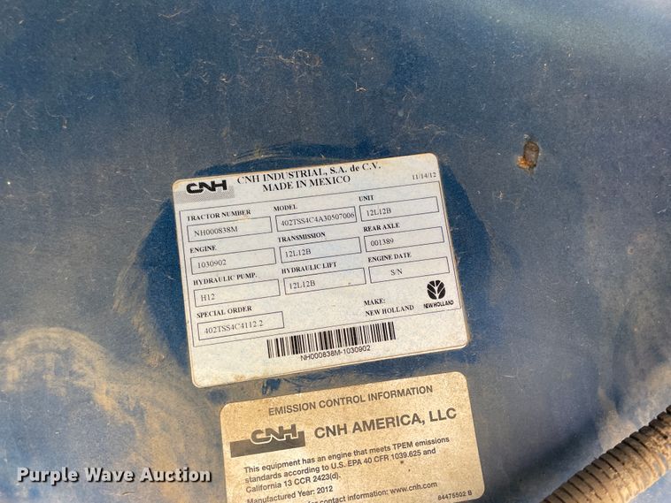 image for item IC9263 2013 New Holland TS6.140  MFWD tractor