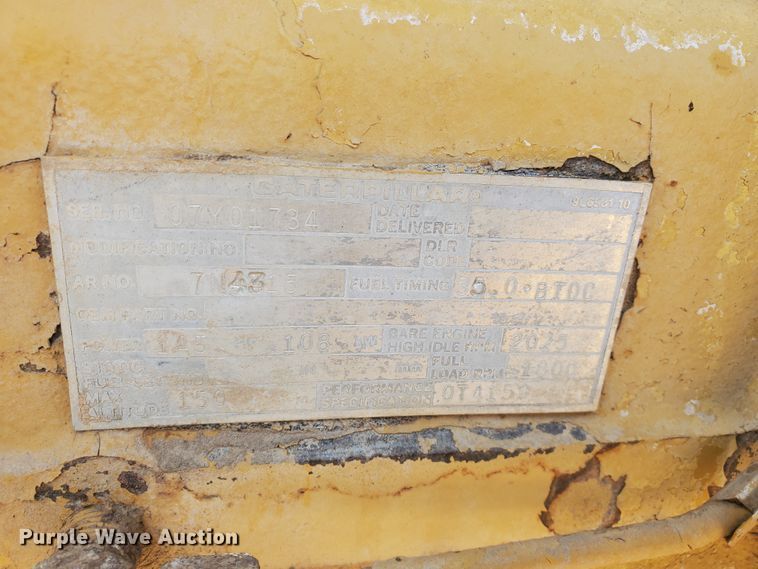 image for item IU9507 Caterpillar 3306 10.5L six cylinder natural gas engine