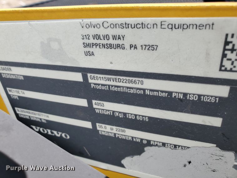 image for item IX9925 2014 Volvo MC 115C  skid steer loader