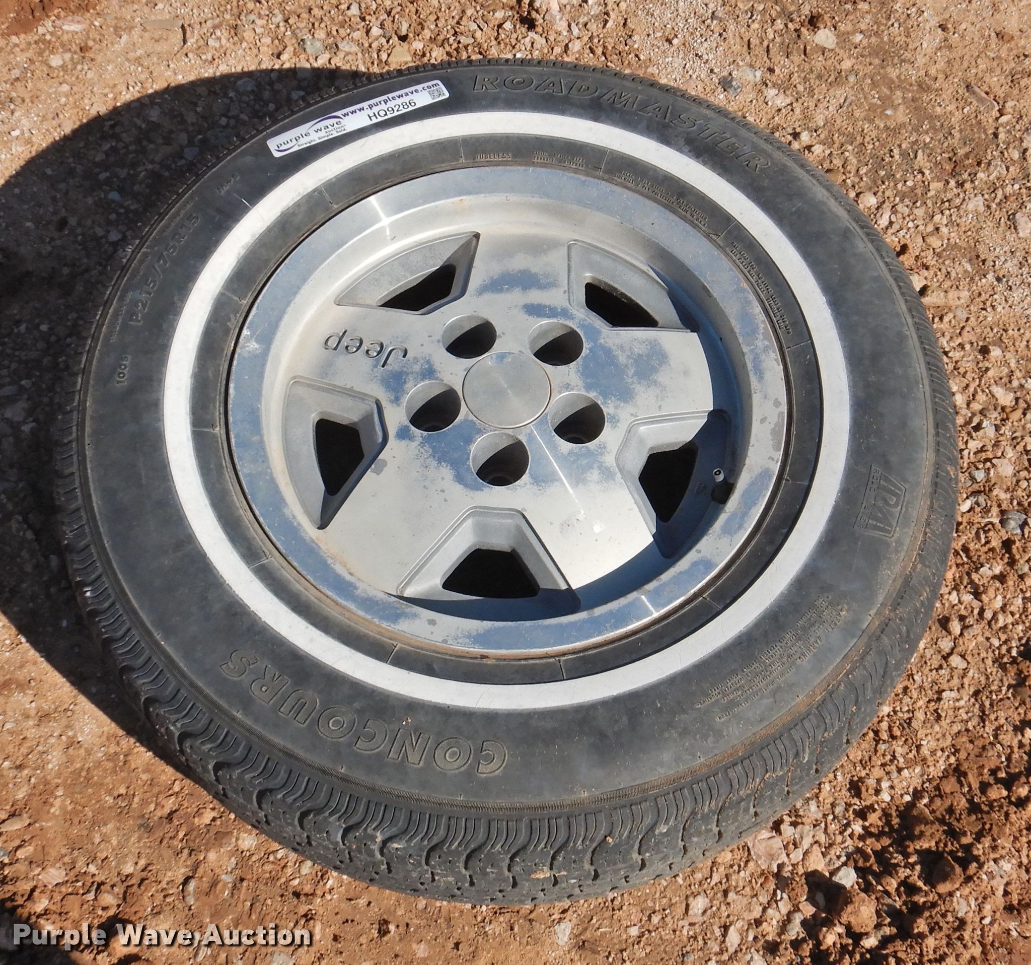 215/75R15 tire and wheel in Dalhart, TX | Item HQ9286 sold | Purple Wave