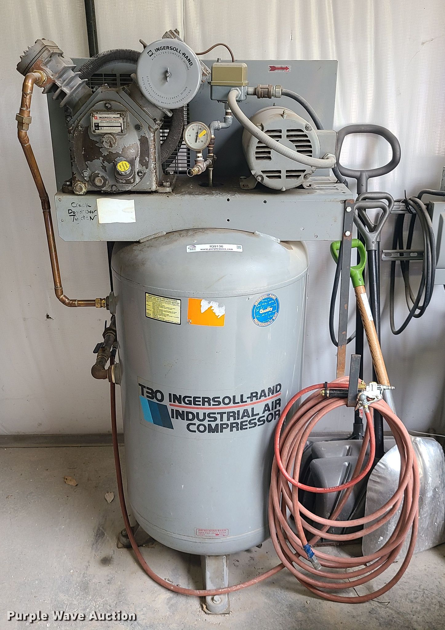 Ingersoll Rand T30 air compressor in Kansas City, MO Item IQ9136 sold
