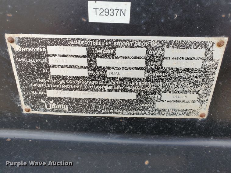 image for item DI4800 2013 Viking VFD46R16F35T  drop deck equipment trailer