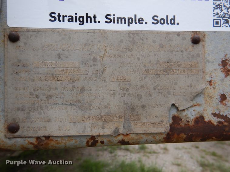 image for item DJ0457 1991 Fruehauf  flatbed trailer