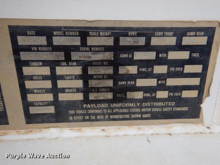 image for item DJ0460 2001 Schaller G400  bottom dump trailer