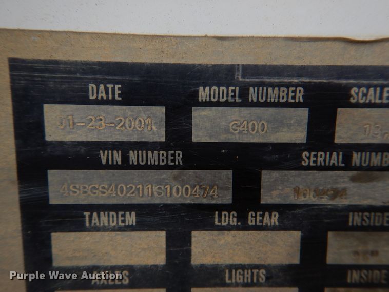 image for item DJ0460 2001 Schaller G400  bottom dump trailer