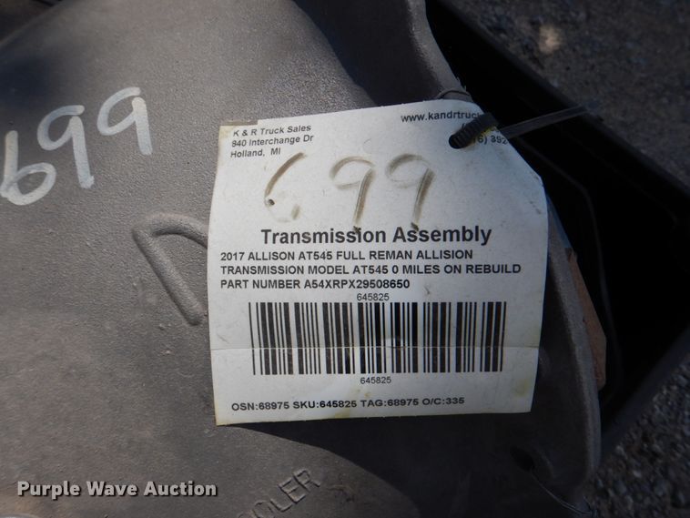 image for item DK5677 (2) 2014 Allison AT545 automatic transmissions
