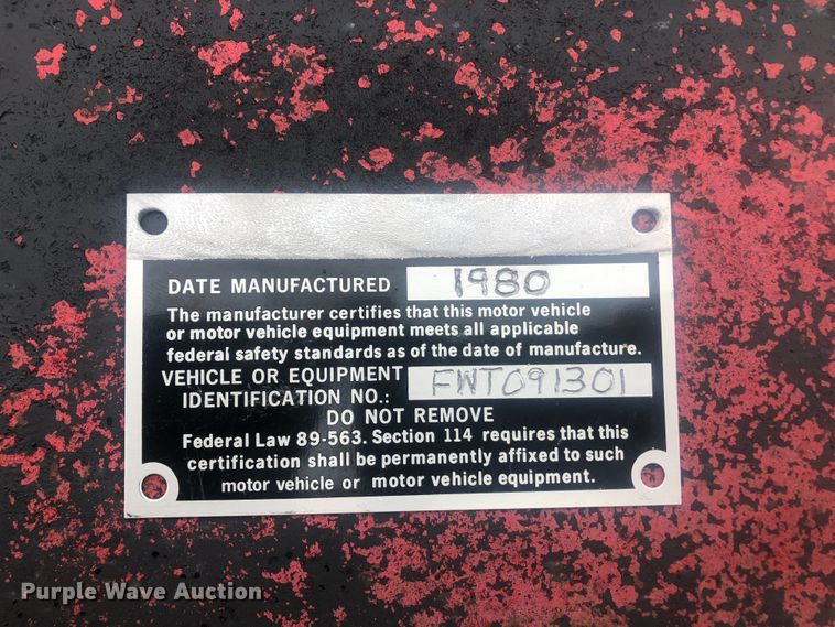 image for item DK5684 1980 Fruehauf  lowboy equipment trailer