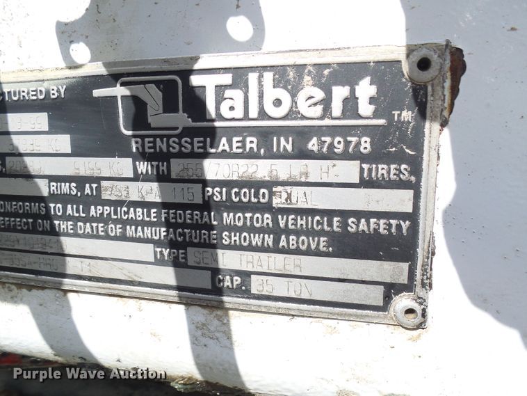 image for item DL0928 2000 Talbert TDW35SAHRG1T1 lowboy equipment trailer