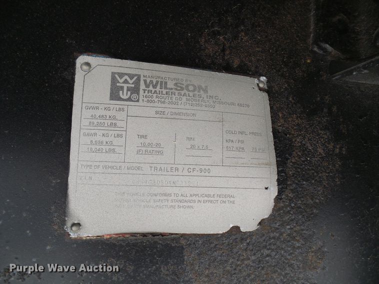 image for item DL0975 1999 Wilson CF900  side curtain trailer