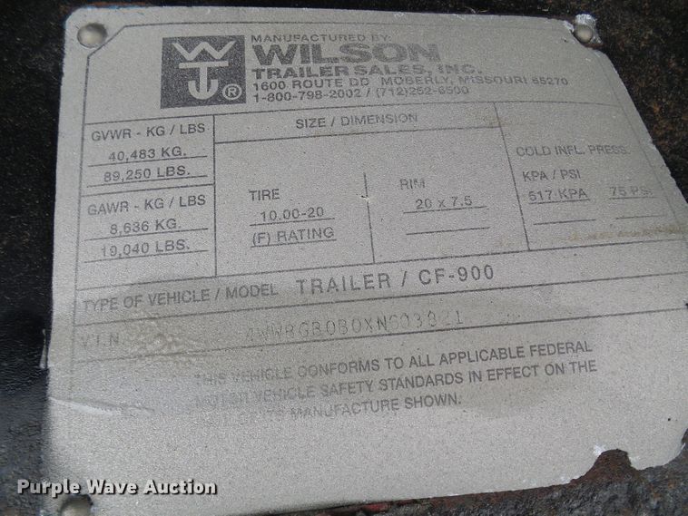 image for item DL0975 1999 Wilson CF900  side curtain trailer