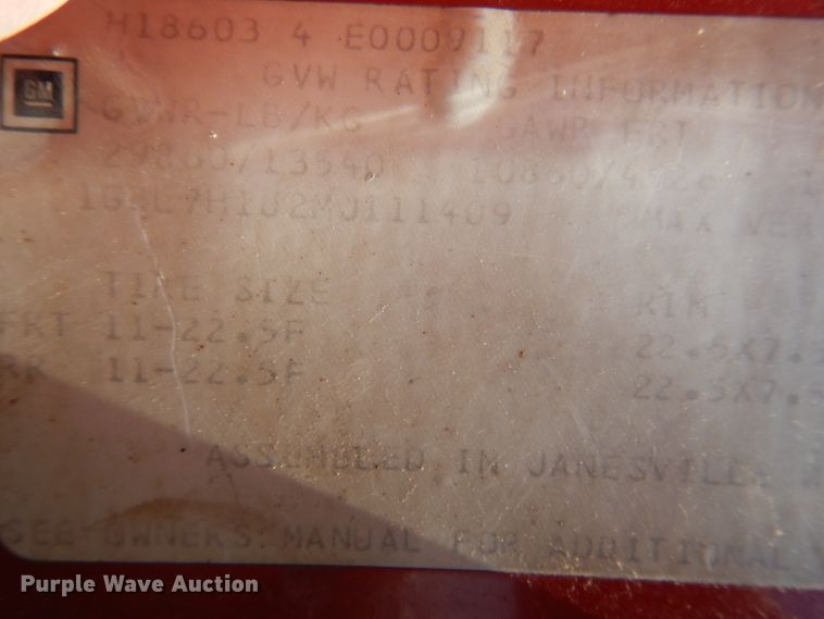 image for item FI9057 1991 Chevrolet Kodiak C6500  truck cab and chassis