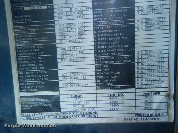 image for item HE9741 1980 Freightliner FLT-9664-T  semi truck