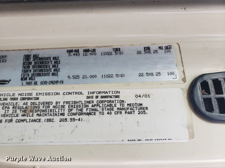 image for item HO9485 2002 Sterling L70  crane truck