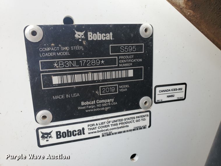 image for item DI4808 2018 Bobcat S595  skid steer loader