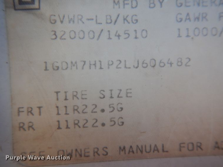 image for item GR9439 1990 GMC TopKick C6000  dump flatbed truck