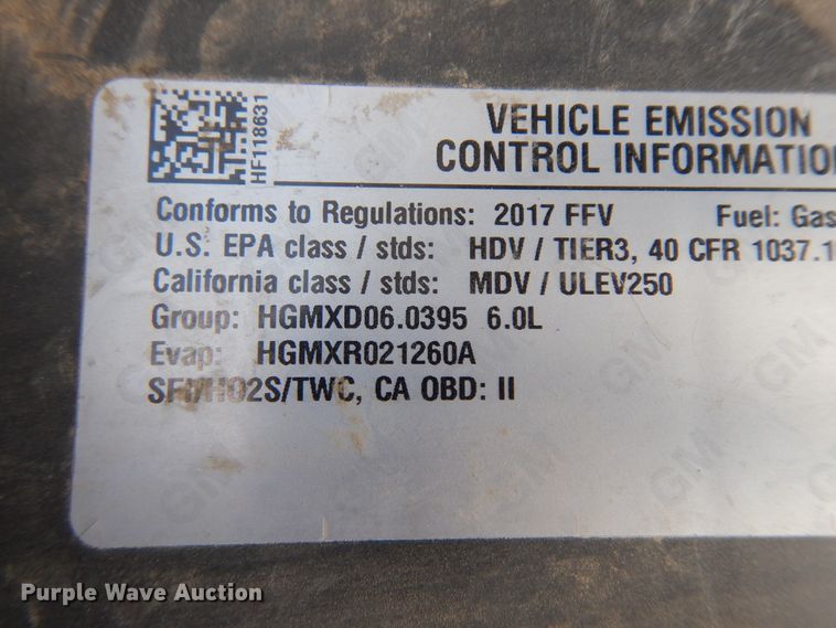 image for item ID9822 2017 Chevrolet Silverado 2500HD  Crew Cab utility bed pickup truck