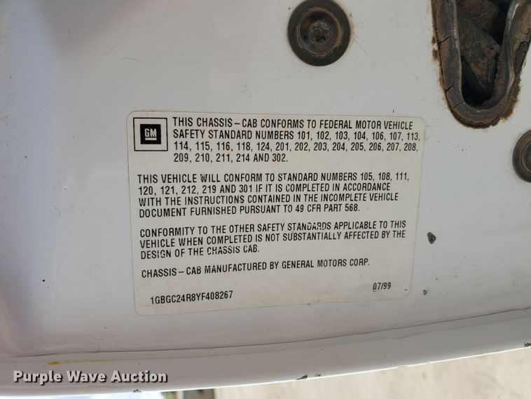 image for item ID9824 2000 Chevrolet C2500  flatbed pickup truck