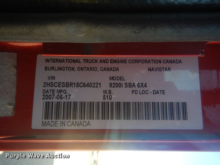 image for item DJ4847 2008 International 9200i  semi truck
