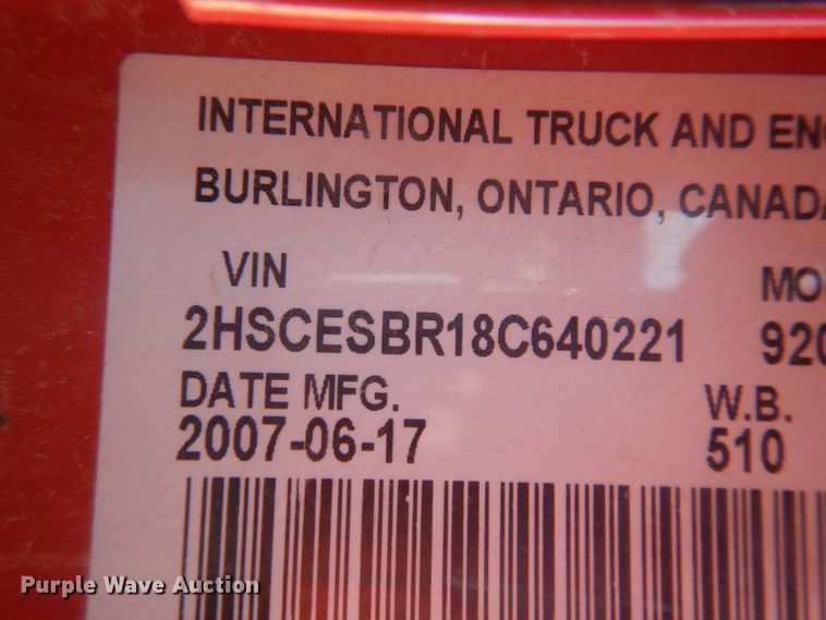 image for item DJ4847 2008 International 9200i  semi truck