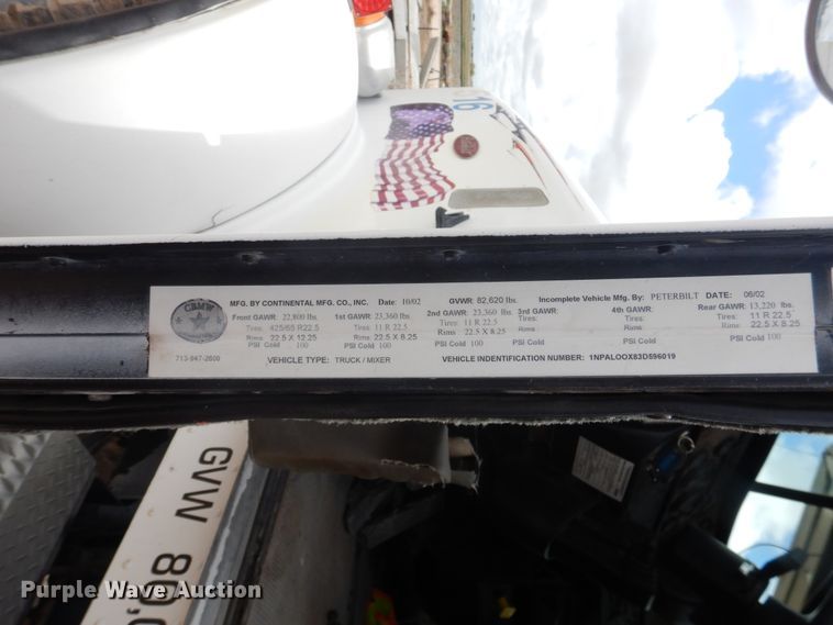 image for item DL0286 2003 Peterbilt 357  ready mix truck