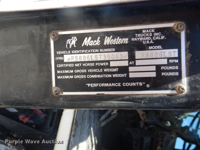 image for item DL0324 1978 Mack RS686LST  dump truck