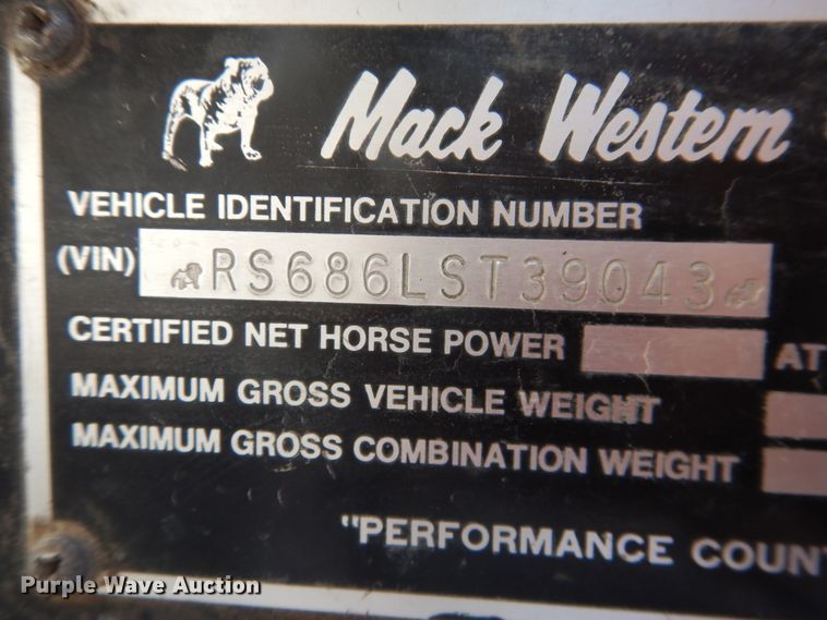 image for item DL0324 1978 Mack RS686LST  dump truck