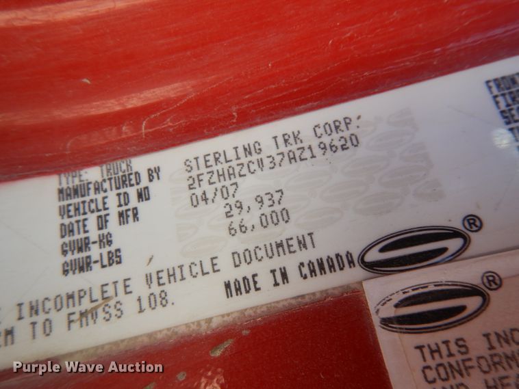 image for item GC9938 2007 Sterling L-Line  ready mix truck