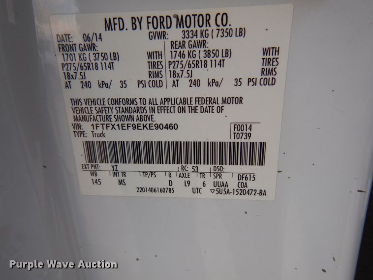 image for item GC9959 2014 Ford F150  SuperCab pickup truck