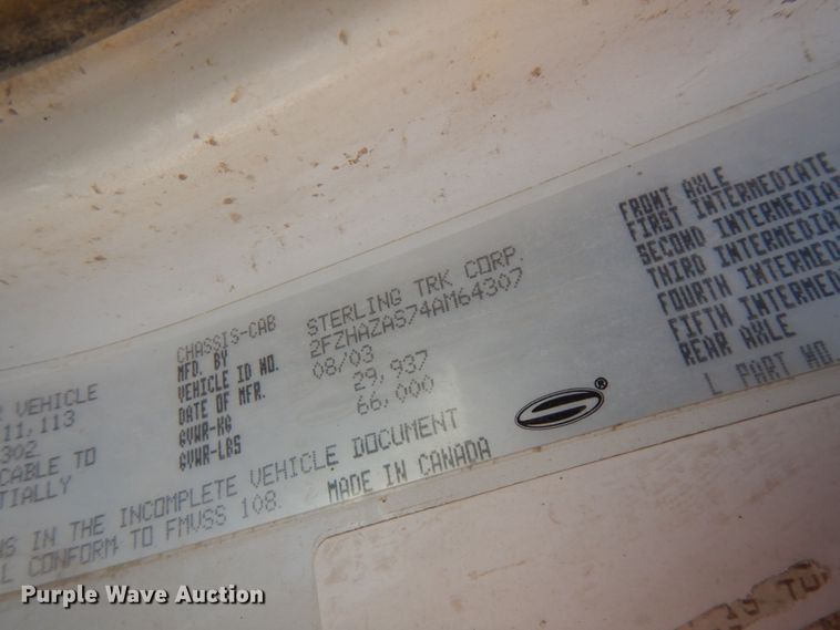 image for item GC9964 2004 Sterling L-Line  ready mix truck