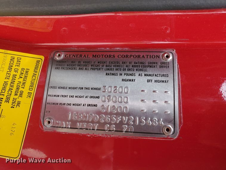 image for item DI5153 1985 Chevrolet C70  pumper fire truck