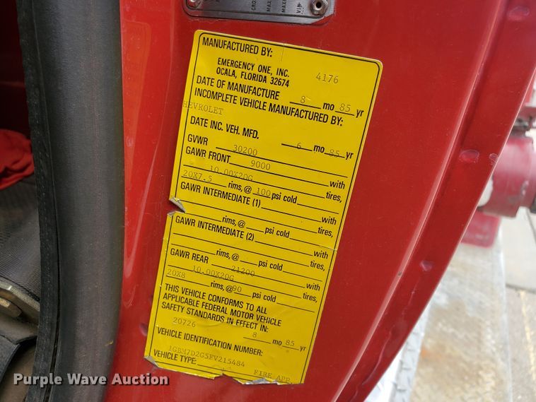 image for item DI5153 1985 Chevrolet C70  pumper fire truck