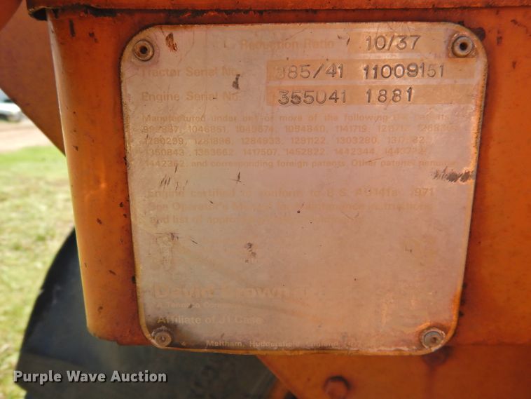 image for item DJ5002 1975 Case 380LL  tractor