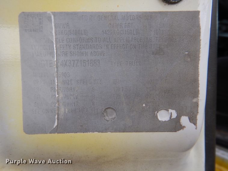 image for item DL5737 2007 GMC Sierra 1500  pickup truck