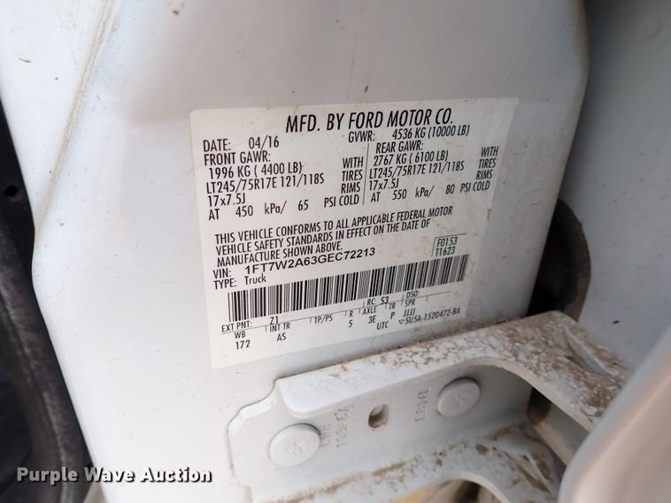 image for item DL7562 2016 Ford F250 Super Duty  Crew Cab pickup truck