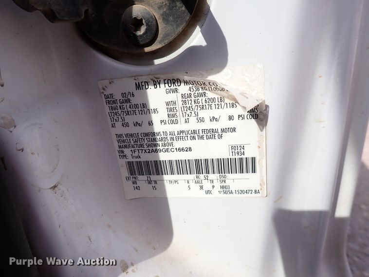 image for item DL7571 2016 Ford F250 Super Duty  SuperCab pickup truck