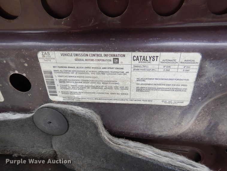 image for item DL8882 1987 Buick Skyhawk