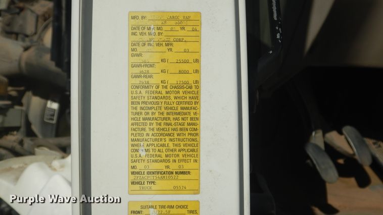 image for item ES9652 2004 Sterling Acterra  box truck