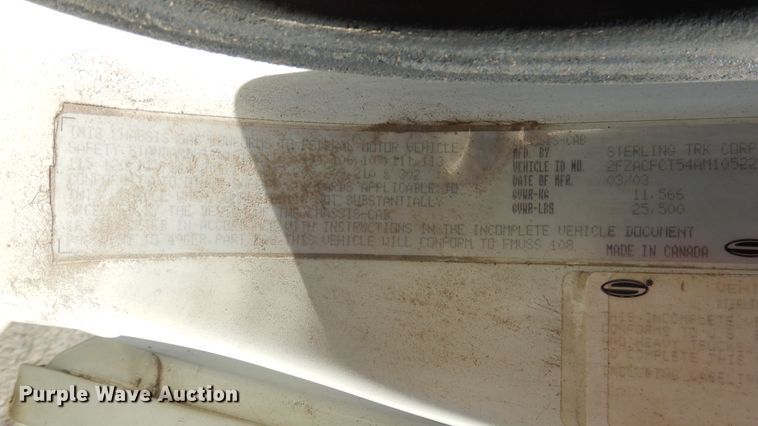 image for item ES9652 2004 Sterling Acterra  box truck