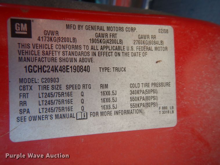 image for item FI9046 2008 Chevrolet Silverado 2500HD  utility bed pickup truck