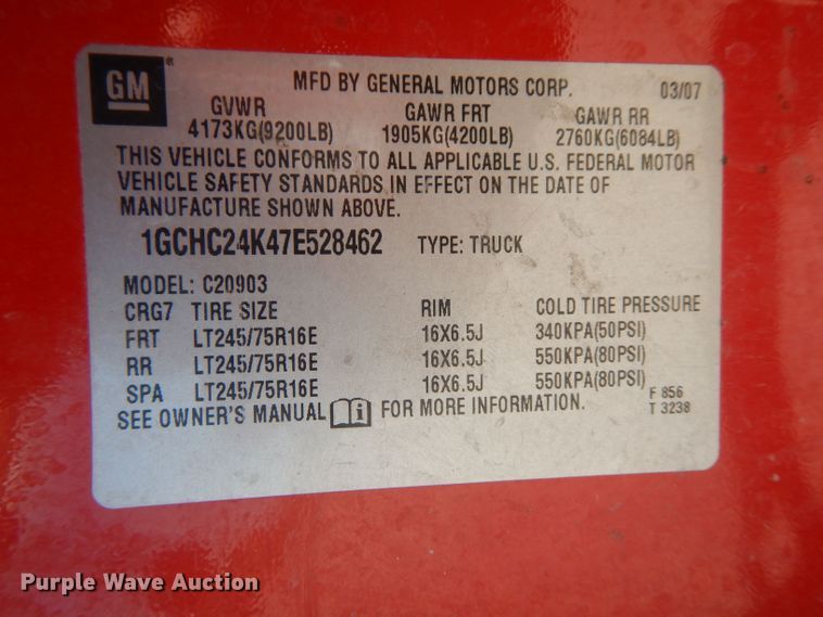 image for item FI9049 2007 Chevrolet Silverado 2500HD  pickup truck