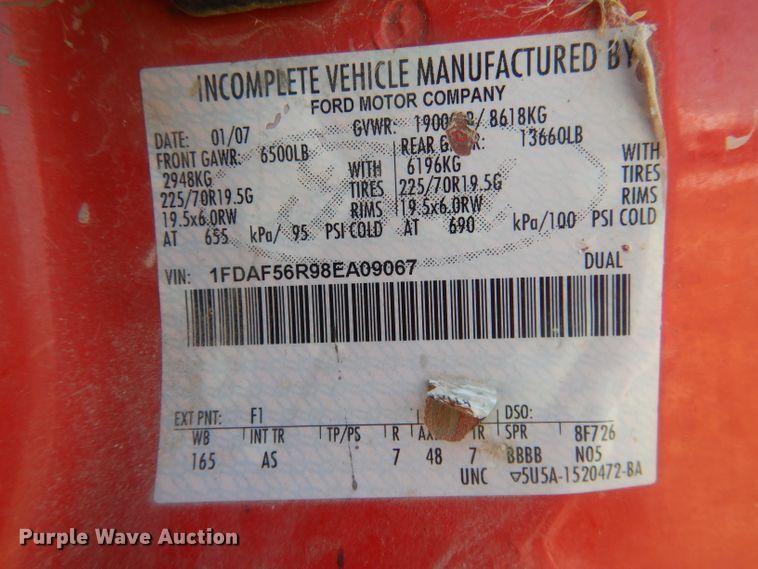 image for item FI9054 2008 Ford F550 Super Duty  truck cab and chassis