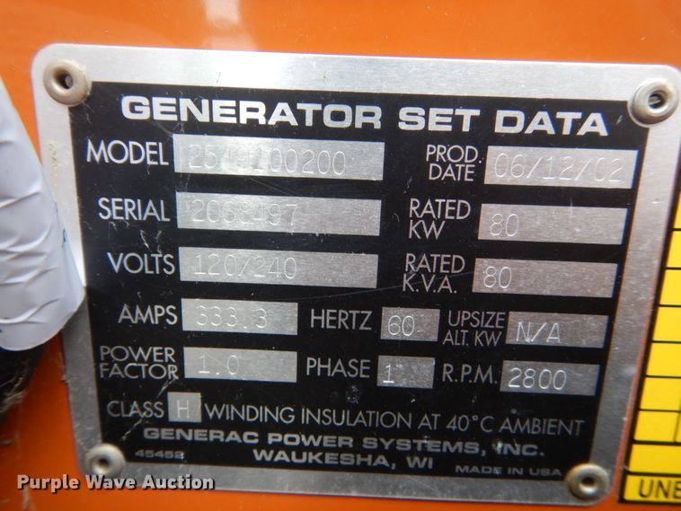 image for item HI9794 Generac  generator