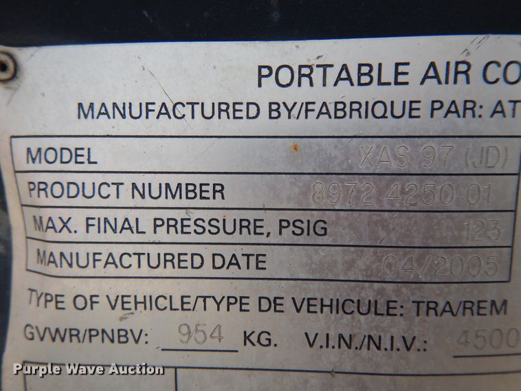 image for item ID9893 2005 Atlas Copco XAS 97  air compressor