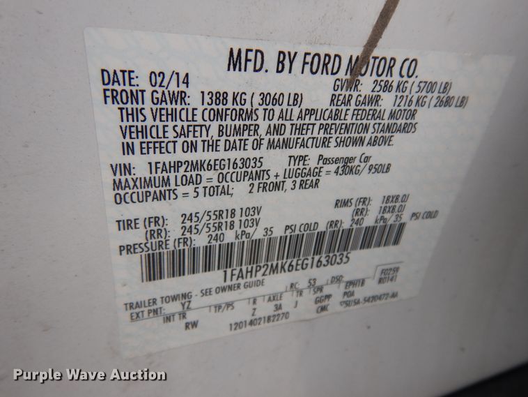 image for item ID9916 2014 Ford Taurus Police