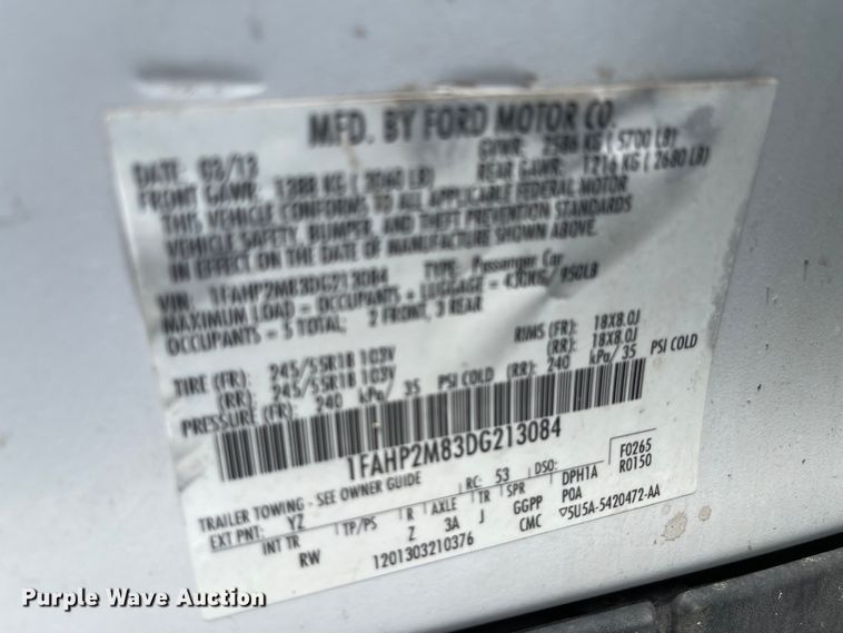 image for item ID9926 2013 Ford Taurus Police