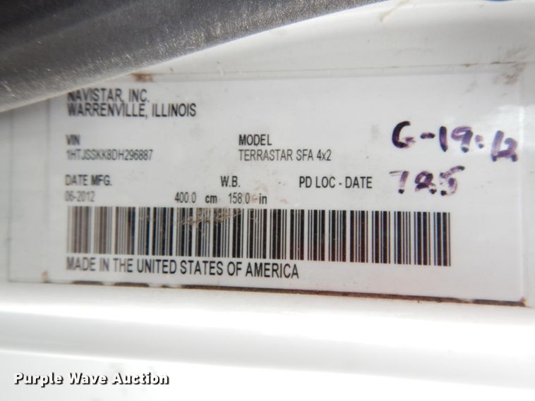 image for item IL9449 2013 International TerraStar SFA  utility / service truck