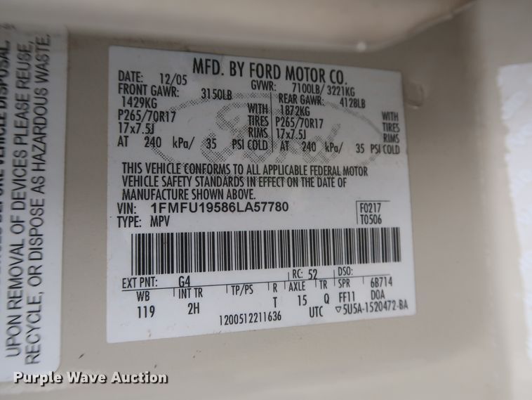 image for item IO9026 2006 Ford Expedition Limited  SUV